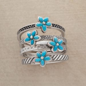 Turquoise Bouquet Ring Set